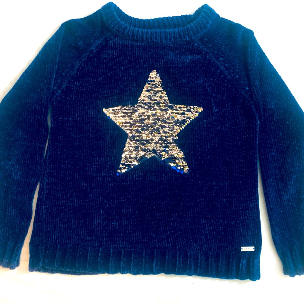 DKNY Navy Sequin Star Sweater